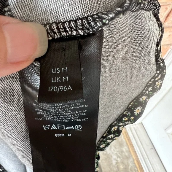 Free People Lorelai Daisy Print Tie Back Midi Dress Black M - Picture 6 of 12